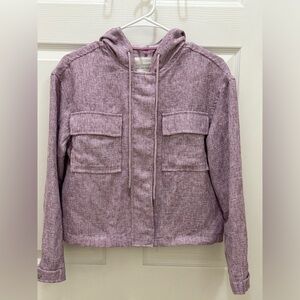 AVEC LES FILLES Zip Jacket Hooded Pockets XS Lavender Anthropology C4